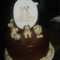 101 Dalmatians Covered in choc. fondant. figure made of modeling choc.