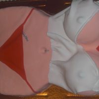 A Woman's Curves Cake CARVED CAKE WITH THE WILTON BALL PAN B...REASTS! ALL COVERED IN FONDANT & RAISIN NIPPLES. LOL. I ACCIDENTALLY PUT A HOLE ON THE NECK SO...