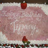 Strawberries And Cake My attempt at marbleizing a cake. The colors didn't come through that well, they actually blended.