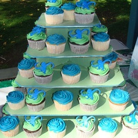 Barrel Of Monkeys Cupcake Tree Vanilla Bean WASC and Triple Chocolate WASC cupcakes with buttercream frosting. Monkeys from Barrel of Monkeys. Made to go with 3D Monkey...