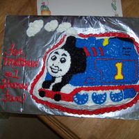 Thomas Thetrain I made this cake for my son because he is a HUGE Thomas fan and I needed to use up some left over icing before it ruined. He helped a...