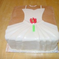 Wedding Dress Cake I did this for a bridal shower for a family member. BC icing. Dress is RBC. Roses are fondant. Design was inspired by arosstx's design...