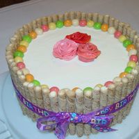 Grandma's Birthday Cake This is my first posting of a picture. I am new to cake decorating. This design was inspired by awolf24~Thanks! Be kind of the roses they...