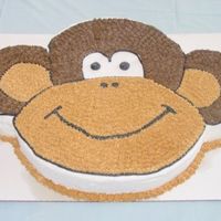Monkey Birthday Cake I made this monkey for my son's 1st birthday. Icing is BC.