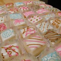 Petit Fours For Baby Shower For Twins Petit fours for a baby shower for twins, a boy and a girl.