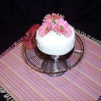 My Birthday Cake Six inch round birthday cake, yellow champagne flavor cake, raspberry whip fillling, iced in buttercream, used my new impression mat to...