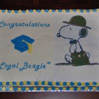 Legal Begal Printed an edible image of snoopy for a law school graduation cake.