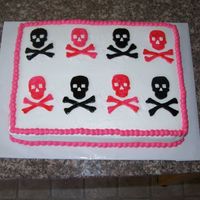 Skull And Crossbone Cake skull and crossbones made out of fondant.