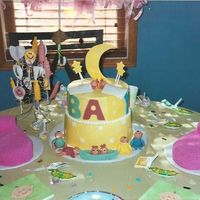 Baby Shower 2 Tier Cake THIS IS A BETTER VIEW OF THE BABY SHOWER CAKE THAT I DID.