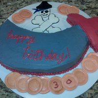 Pirates Booty fun cake, no fondant, just BC. Skull and crossbones are GP