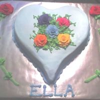 Rainbow Of Rose's This was a chocolate heart shape cake for a little girl. Her middle name is Rose so she wanted a rainbow of roses cake. She picked her own...