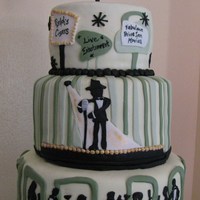 1950S Theme Birthday (Sinatra-Style) I was asked to make a classy 1950s-theme cake (Sinatra-ish, not sock hop). This is what I came up with.