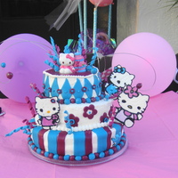 Hello Kitty fondant accents and royal icing kitties