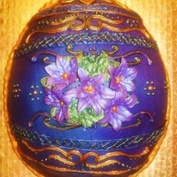 Easter Egg faberge style, royal icing piping, hand painted with luster dusts. buttercream airbrushed, royal icing lillies. (didn't realize that I...