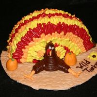 Wild Turkey This Turkey is "drunk" with fear, he doesn't want to be the Thanksgiving Feast. Fondant was used on the cake board and for...