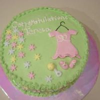 Baby Shower I made this cake for a friend of a friend. It is buttercream and MMF. I accidently leaned into it and messed up the trim at the top, but...