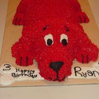 Clifford Cake I made this cake for a 3rd birthday party. The cake was molded from 3 differnt type of cake pans.