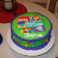 First Birthday Cake Cake made to coordinate with invitation. BC & MMF