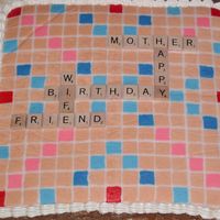Scrabble Cake I made this cake for my mom's birthday.Which was very hard to do without her knowing!