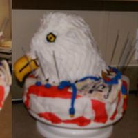 Eagle Birthday Cake American Flag Everything is fondant (the nose is rice krispie treat with fondant), all the colors are painted with gels and clear vanilla, all the '...