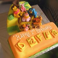 Winnie The Pooh First time using rolled fondant to make figures.