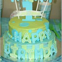 Noah's 1St Birthday Cake This was for my son's 1st birthday cake. I was a little rushed when I was putting it together that morning, so it's not as smooth...