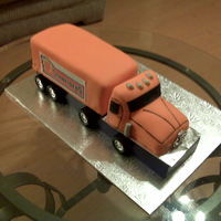 Semi Cake This cake was made for a retirement party. All in fondant except for the wheels because I was lazy.