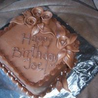 Chocoholic Cake I whipped this up quickly for my boss the chocoholic. I used chocolate buttercream and some fondant with cocoa mixed in. I painted a bit of...