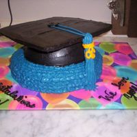 Mortarboard Graduation Cake I made this cake for my mom's college graduation. I baked the base of the mortarboard in a glass bowl and then set it on top of a two...