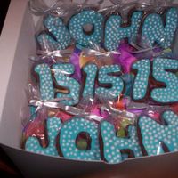 15Th Birthday Cookies For Twins (Set 1) I made two sets of these cookies for my boyfriend's twin brothers for their 15th birthday. They're chocolate cut-outs with robin...