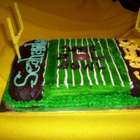 Super Bowl Xl Football Field Cake My boyfriend and I made this in a dorm kitchen at college the day before the Super Bowl on a whim, so it's not my best work. I used...