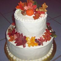 Fall Leaves Cake This cake was for my son's fall festival. I had so much fun painting the leaves and making acorns.