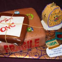 Home Shopping Cake This is one of the cakes I did for "free" It is three cakes one from QVC one from HSN and a purse cake I had seen on another site...