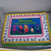 Backyardigans Cake This was for a 3yr old little girl who wanted Backyardigans. SInce there are no backyardigans decorations anywhere, she ordered an edible...