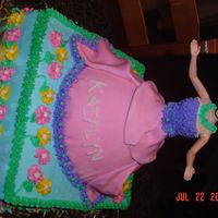 Barbie Cake I did this cake for a 6 yr old little girl. Bottom is a 12' square and the top is an old Wilton dress mold that was my mother's....