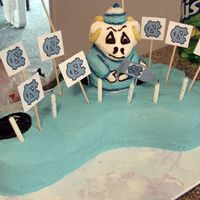 North Carolina Tarheel Cake This cake was inspired by other similar cakes I have seen on the internet. I can't name anyone specific. The ram is from a mini stand...