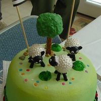 We Will Miss Ewe The cake is vanilla with chocolate buttercream filling and buttercream icing. The sheep were constructed by me from dylite foam balls,...