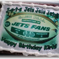 Ny Jets Cake.. Cake with edible image..