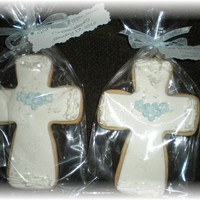 Cross Cookies.. NFSC with fondant and royal icing accents..