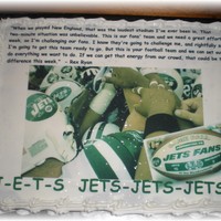 Ny Jets Football Cake.. Cake with edible image..