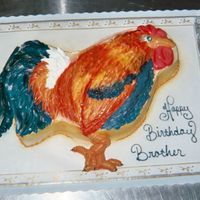 Rooster this is not the typical red and white rooster. all cake but his feet! thanks for looking!