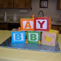 Baby Blocks The blocks are 6 inches. If the duck block looks different it's because it is sugar free cake with sugar free whipped topping, while...