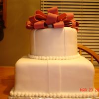 Birthday Cake Im proud that this came out as good as it did,for my 1st fondant bow and fondant tiered cake. I know that there is many imperfection but...