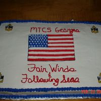 Cakes_002.jpg My first full sheet cake and retirerment cake. I used color flow for the usn anchors and bc for everything else. That was a huge cake. I