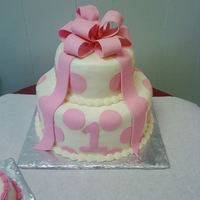 First Birthday Covered in buttercream with fondant accents