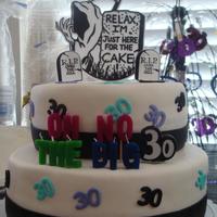 My 30Th Birthday Cake I decided I wanted to make my own birthday cake, My first time using fondant.