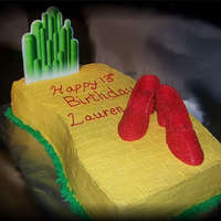 Follow The Yellow Brick Road Thank you to the many different CC cakes that played a part in making this. The yellow brick road is cake with gumpaste decorations and an...