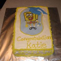 Spongebob Graduation Cake Spongebob frozen transfer. Not in love with how it came out but it is what it is.