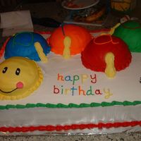 Baby Einstein made it for someone at work. the catapillar are cakes for the ball pan...