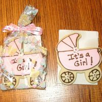 Baby Shower Carriage Cookie Cookie favor I made for a baby shower. I bought the bags and ribbon from A.C. Moore. No fail sugar cookie recipe and royal icing.